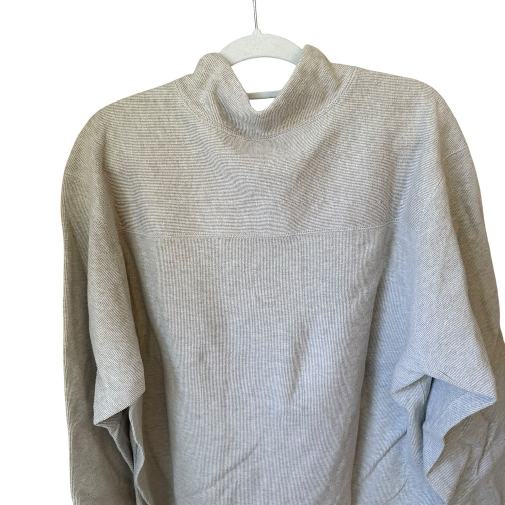 Tasso Elba Light Gray Quarter-Zip Sweater with Dark Button Placket - Picture 4 of 5
